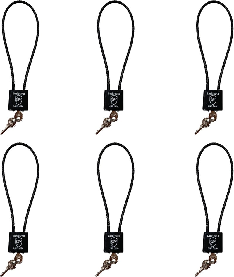 lockforall Cable Gun Locks with Keys Hunting Sports- Keyed Alike 15" Cable Gun Safe Lock CA DOJ Approved for Pistols, Handguns, Rifles, and Shotguns, Home, Storage Firearm Locking and Safety - Image 1